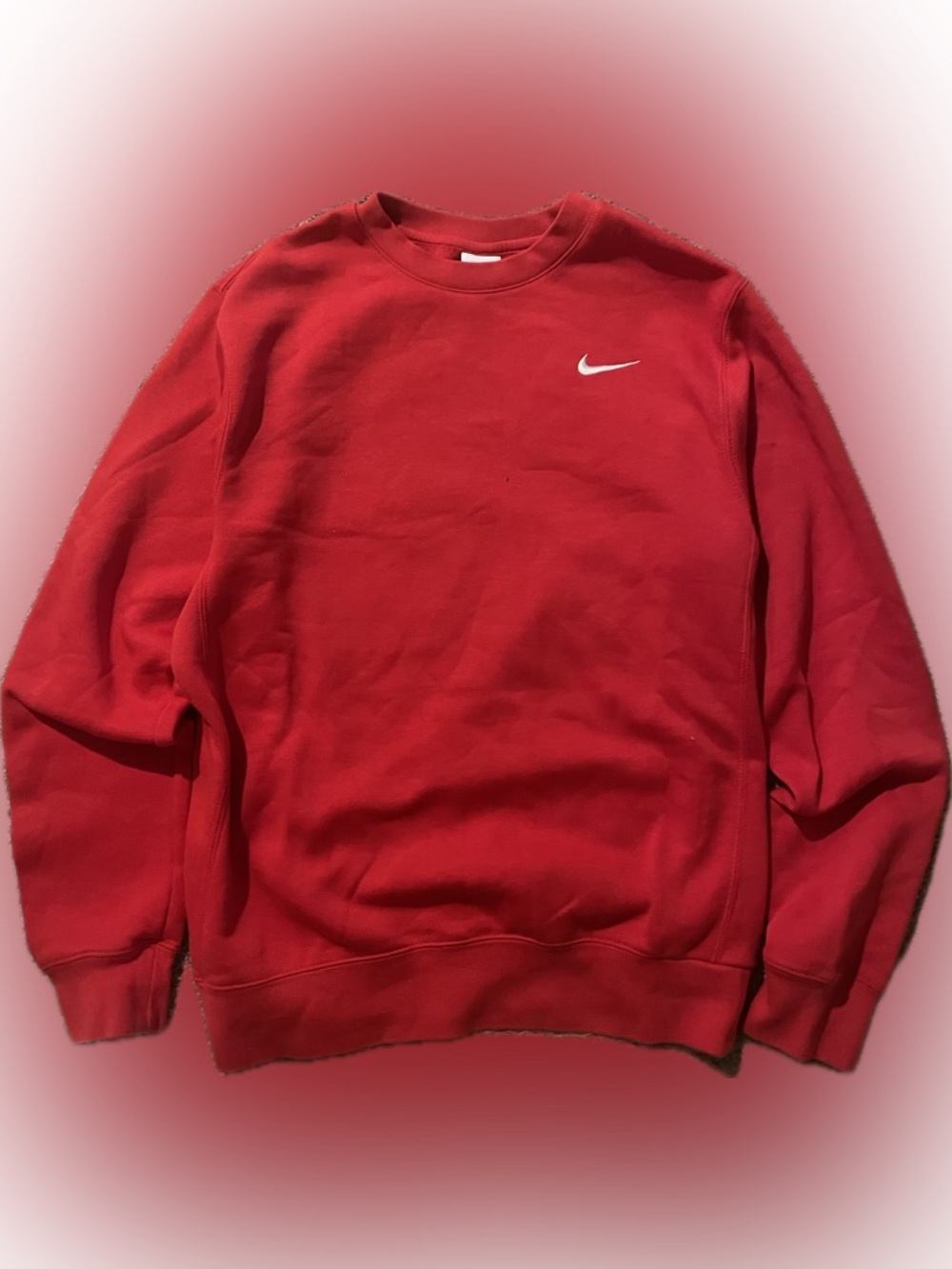 Nike Red Crewneck Sweatshirt with White Swoosh